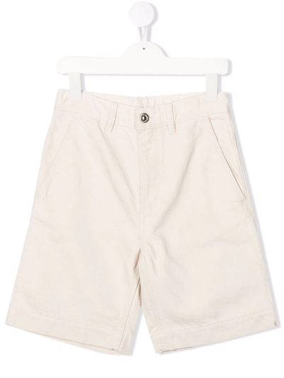 N°21 Kids' Logo-patch Cargo-pocket Shorts In Neutrals