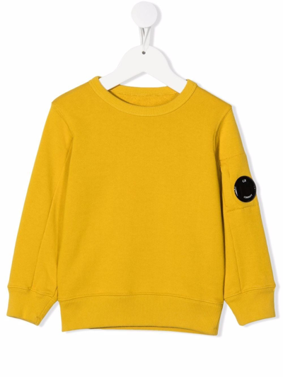 C.p. Company Teen Lens-detail Cotton Sweatshirt In Yellow