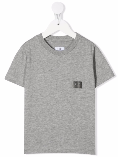 C.p. Company Teen Logo-patch Cotton T-shirt In Grey