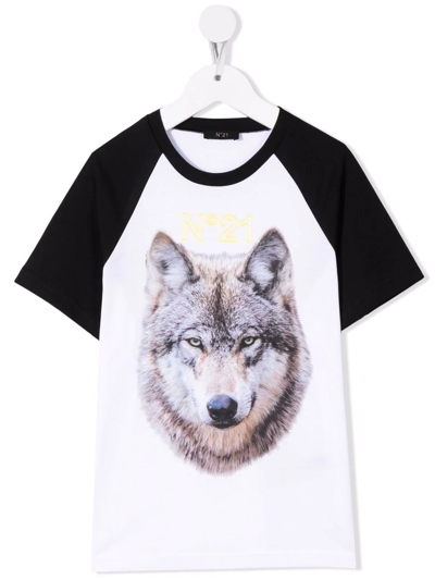 N°21 Teen Wolf Logo-print T-shirt In White