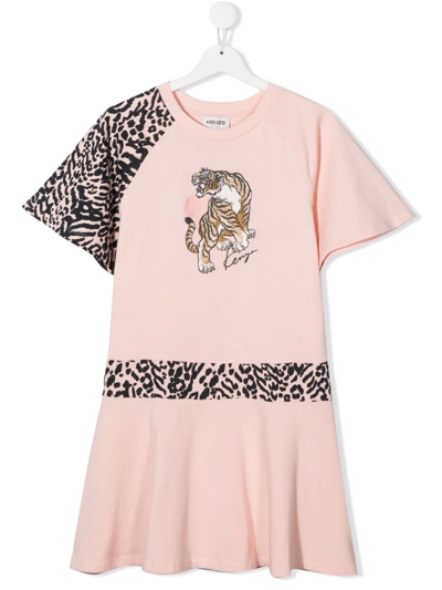 Kenzo Girls Teen Pink Pop Tiger Dress
