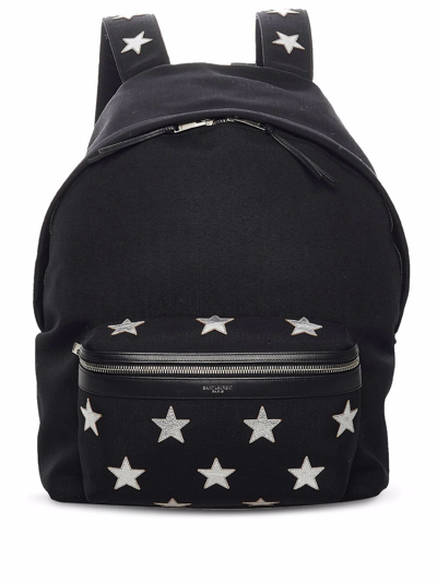 Pre-owned Saint Laurent City Star Backpack In Black