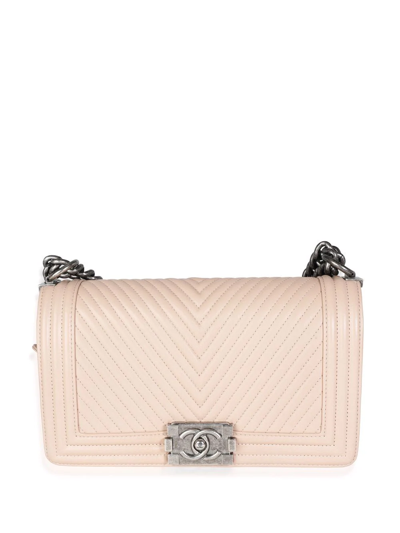 Pre-owned Chanel Medium Boy Shoulder Bag In Neutrals