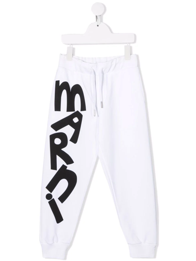 Marni Teen Logo-print Cotton Track Trousers In White