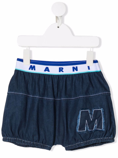 Marni Kids' Litle Boy's & Boy's Denim Logo Shorts In Blue