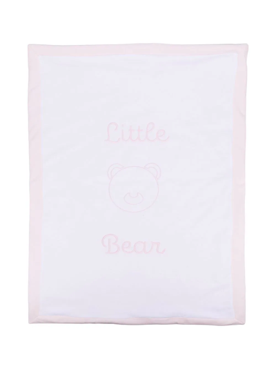 Little Bear Embroidered-logo Blanket In White