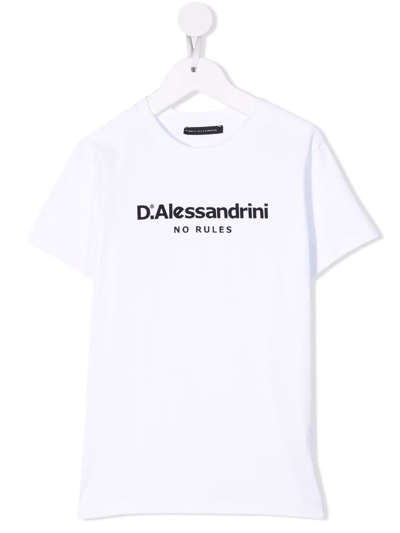 Daniele Alessandrini Kids' Logo-print Short-sleeved T-shirt In White