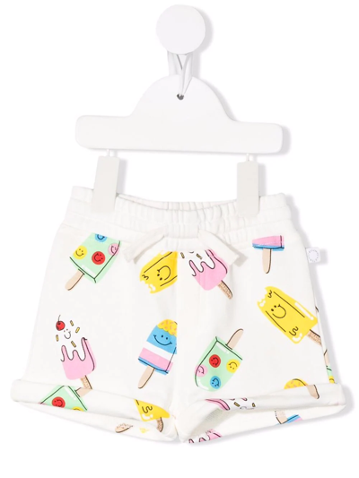 Stella Mccartney Babies' Popsicle-motif Cotton Shorts In White