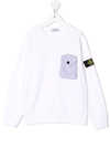 STONE ISLAND JUNIOR LOGO-PATCH POCKETED SWEATSHIRT