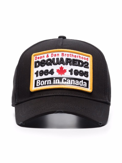 Dsquared2 Black Born In Canada Logo Baseball Cap