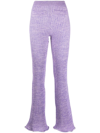 RABANNE RIBBED FLARED KNITTED TROUSERS