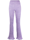 Rabanne Purple Space-dyed Ribbed Cotton Trousers In Purple