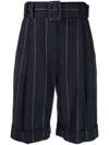 LARDINI PINSTRIPE TAILORED BERMUDA SHORTS