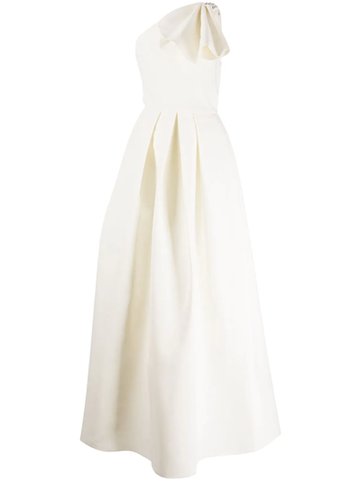 Sachin & Babi Martina Draped-detail One-shoulder Gown In Ivory