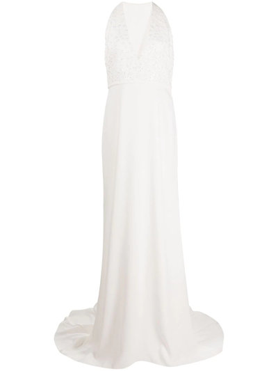 Sachin & Babi Gabriella Sequin-embellished Gown In Ivory