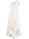 Sachin & Babi Tara Gathered High-low Gown In White