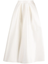 Sachin & Babi Leighton Flared Satin Midi-skirt In White