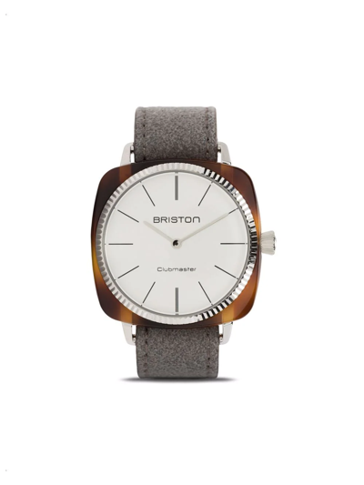 Briston Watches Clubmaster Elegant 37mm Watch In White