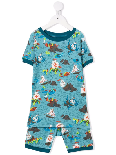 Hatley Kids' Graphic-print Short Pyjamas In Blue