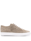 Doucal's Suede Low Top Sneakers In White