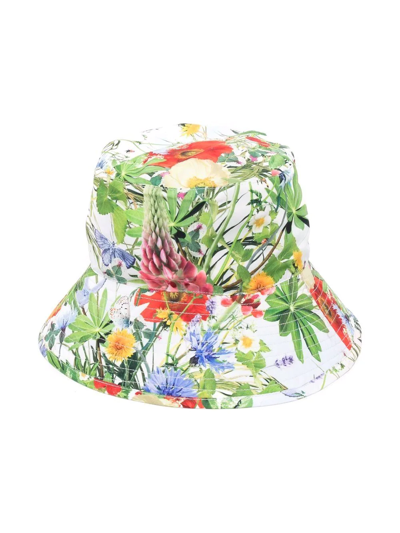 Molo Kids' Nadia Meadow-print Sun Hat In Green