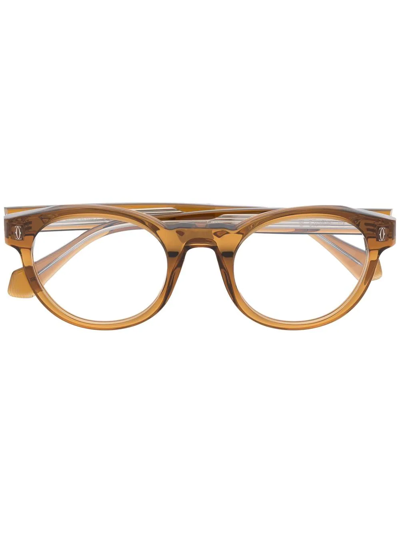 Cartier Round-frame Optical Glasses In Yellow