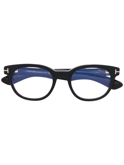 Tom Ford Round-frame Optical Glasses In Black