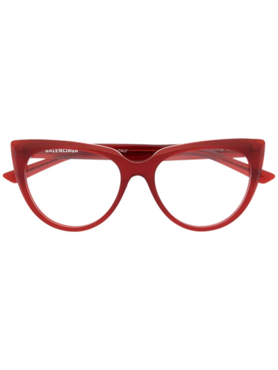 Balenciaga Womens Red Acetate Glasses