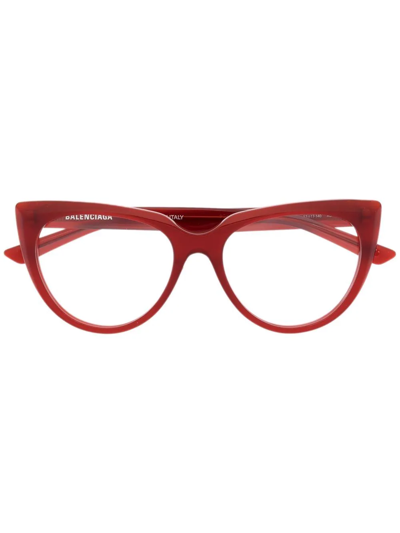 Balenciaga 猫眼框光学眼镜 In Red