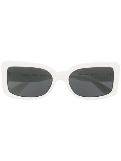 Michael Kors Corfu Rectangle-frame Sunglasses In Dark Grey Solid