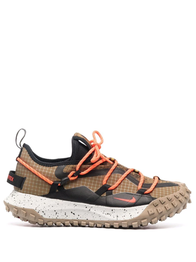 Nike Acg Mountain Fly Rubber-trimmed Gore-tex Trainers In Hazel Rush/black-khaki-atomic Orange