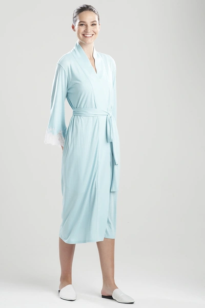 Natori Luxe Shangri-la Tencel™ Wrap Dressing Gown In Wave Blue