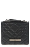 Kurt Geiger Diamond Quilt Leather Bifold Wallet In Black
