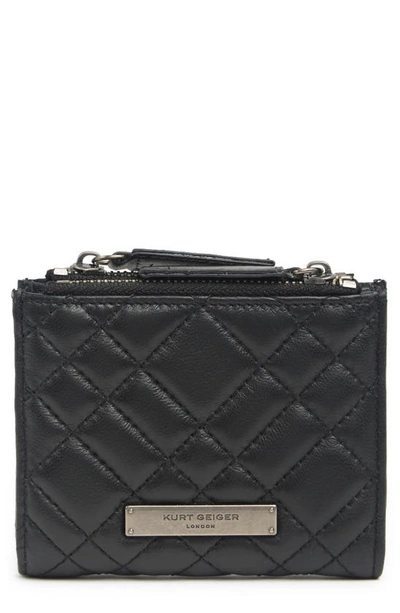 Kurt Geiger Diamond Quilt Leather Bifold Wallet In Black