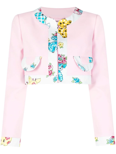 Moschino Calico Animal-detail Crepe Jacket In Pink