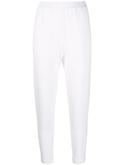 Le Tricot Perugia Cropped Elasticated Trousers In Weiss
