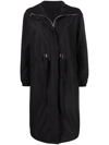 YVES SALOMON OVERSIZED HOODED ZIP-UP COAT