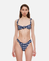 Jacquemus Le Maillot Vichy Check Bikini Bottoms In Blue