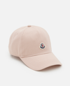 Moncler Logo Patch Baseball Cap In Pink