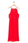 Sam Edelman Pleated Maxi Dress In Coral