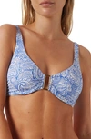 Melissa Odabash Bel Air Paisley-print Bikini Top In Azzurro