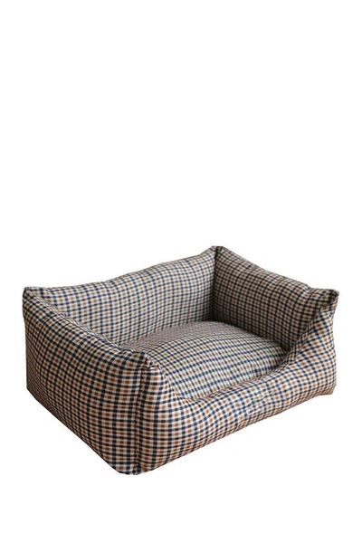 Petkit Small Wick-away Nano-silver & Anti-bacterial Water Resistant Rectangular Dog Bed In Light Brown And Blue Plaid