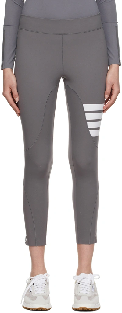 Thom Browne 4-bar Compression Leggings, Medium Grey