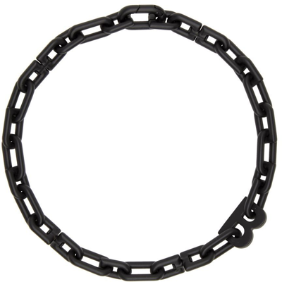 Balenciaga Black Thin B Chain Necklace