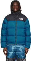 The North Face Blue And Black 1996 Retro Nuptse Puffer Jacket In Banff Blue