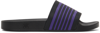Needles Black & Purple Track Line Shower Sandals In Black/purple