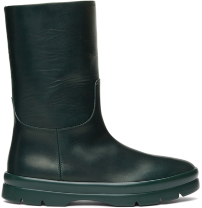The Row Green Billie Low Boots In Petrolio