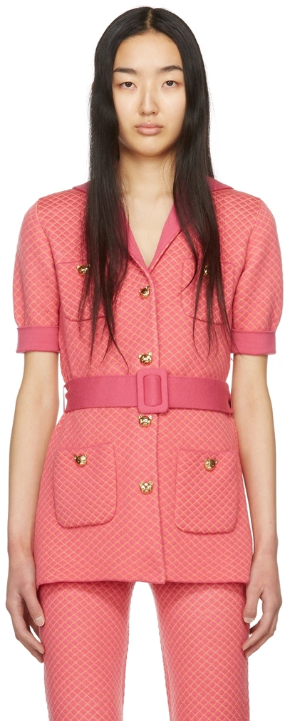 Moschino Pink Teddy Jacket In J1206 Pink