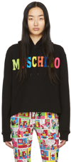 MOSCHINO BLACK ORGANIC COTTON HOODIE