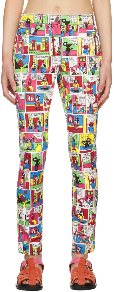 Moschino Multicolor Cotton Trousers In A1888 Multi